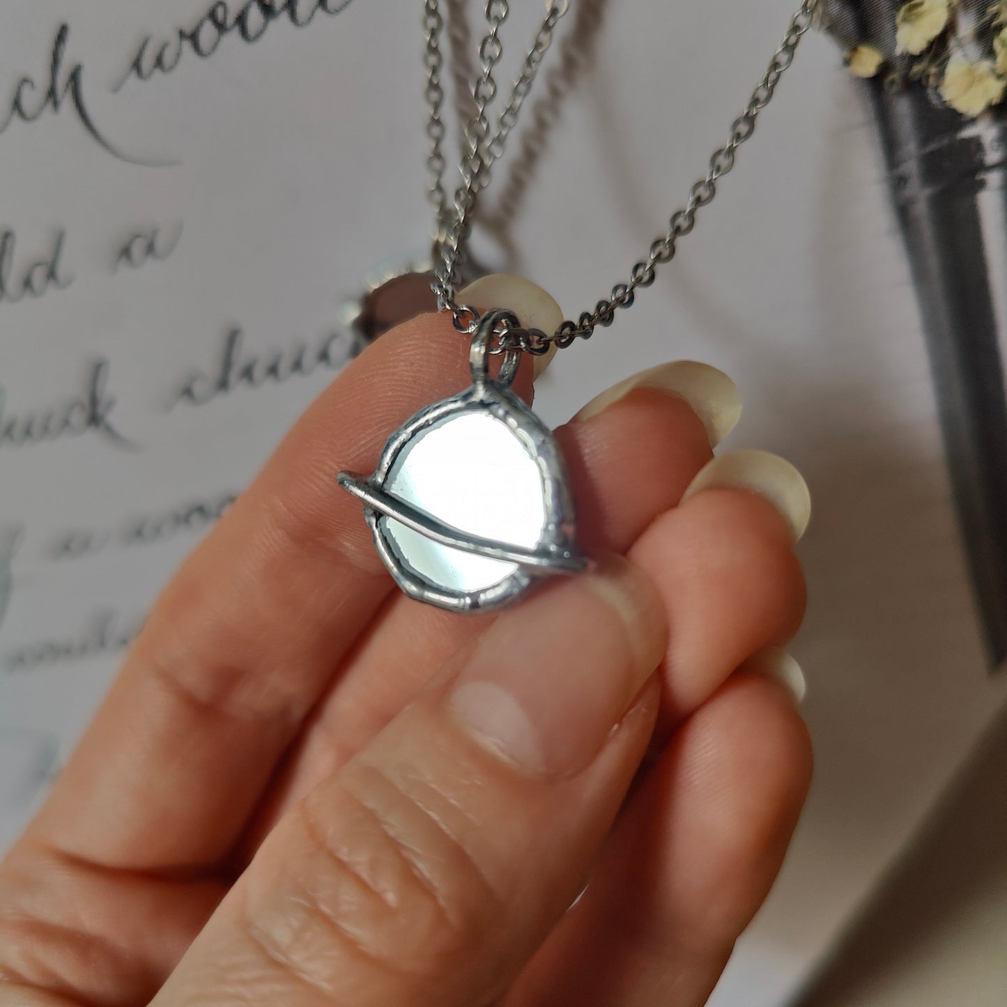 Mikrokosmos Mirror Necklace - Protective Handmade Celestial Jewelry