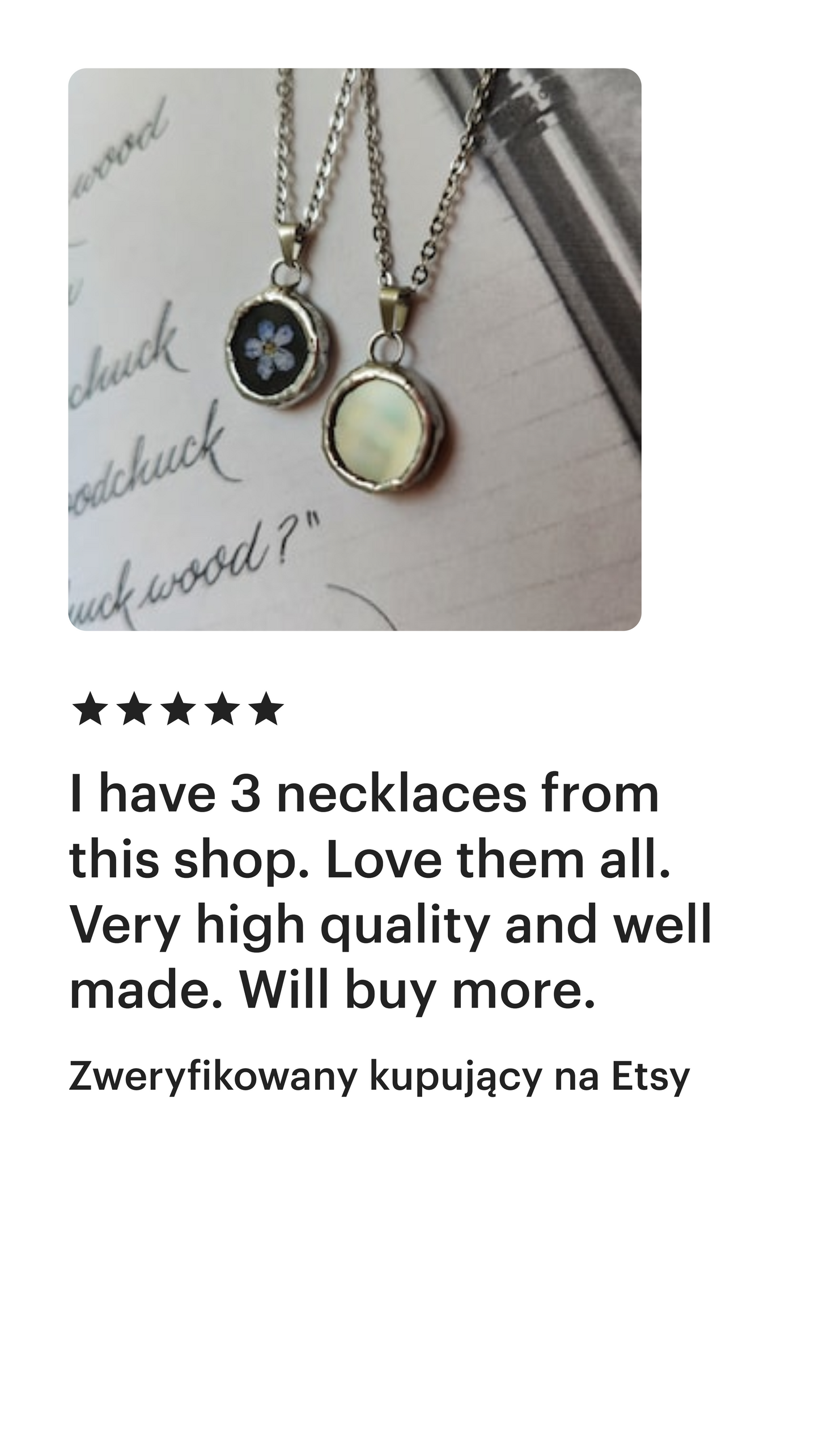 Double-Sided Mirror Necklace with Forget-Me-Not Empath Protection & Dark Academia Style